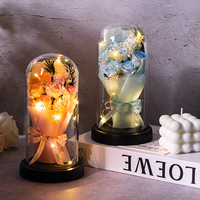 Cadeaux de Gros pour la Fête des Femmes et Anniversaires : Fleurs Éternelles Sous Cloche en Verre, Sac Fourre-tout, Boîte Cadeau, Roses pour Petite Amie, Gypsophile