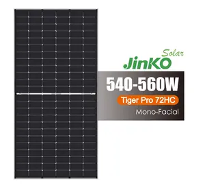 Jinko Top Marca Em Estoque Painéis Solares 182 Células Mono Tiger Pro 72HC Painéis Solares 540-560W Para Uso Comercial
