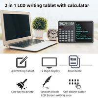 Tablette d'écriture LCD avec calculatrice, tablette numérique pour étudiants, bureau, apprentissage des mathématiques, finance, tableau d'écriture électronique
