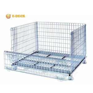 Heavy Duty Collapsible Galvanized Durable Steel Folding Wire Mesh Basket