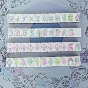 Popular Juego de Fichas de Mahjong Americano Rosa con Cuatro Capas de Fichas de Acrílico Decoradas para Reuniones y Entretenimiento - Product Image 5