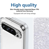 Coque transparente de luxe antichoc 360° mate et fine en acrylique pour Google Pixel 9 Pro avec support magnétique