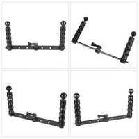 Takenoken Dual Handheld Aluminium Selfie Monopode Holder Bracket Vlogging & Diving Kit pour GoPro & Other Action Sports Cameras