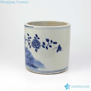 Rzkt03 Serie Antiguo Precio Barato Azul Blanco Cilindro Forma <span class=keywords><strong>Maceta</strong></span> De Cerámica - Product Image 4