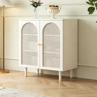 Buffet de rangement multifonctionnel en rotin de style vintage, autoportant pour salon et chambre à coucher, usage domestique