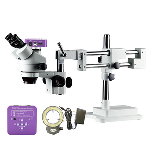 Microscope stéréoscopique trinoculaire professionnel avec zoom 7-45x, caméra 51MP, microscope stéréoscopique <span class=keywords><strong>USB</strong></span>, éclairage annulaire LED 144 - Product Image 2