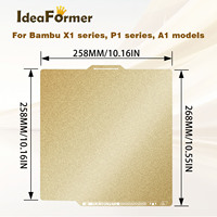 Plaque en acier pour lit chauffant Ideaformer flexible avec revêtement PEI double face 258x258mm, accessoires pour imprimante 3D Bambu Lab X1/P1 Series/A1, 216g