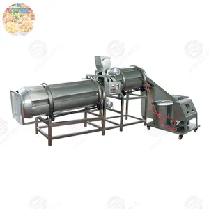 Factory directly sale puff snack food popcorn chips corn sticks drum seasoning coating making machine