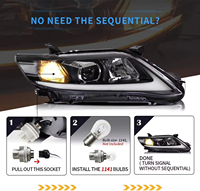 Projecteurs LED VLAND compatibles avec Toyota Camry 2010 2011 Base LE SE et XLE version américaine avec clignotants séquentiels