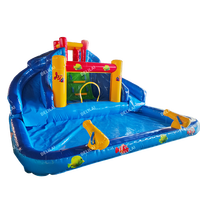 Piscine gonflable commerciale personnalisée pour fêtes en extérieur, série Océan, avec toboggan aquatique pour enfants, certifiée CE