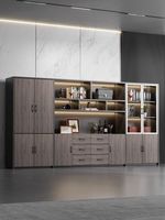 Classeurs en MDF, armoires de fond de bureau de patron modernes et minimalistes, armoires hautes de rangement et bibliothèques avec tiroirs
