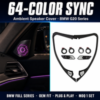 Pour BMW : Cache-grille d'enceinte LED intérieur avec éclairage d'ambiance 64 couleurs, Plug & Play, ajustement OEM, remplacement direct, OEM ODM