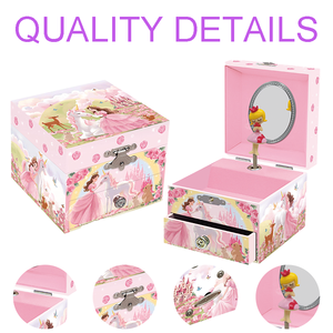 Joyero musical Jakos Princess <span class=keywords><strong>para</strong></span> niñas pequeñas con música y muñeca princesa giratoria - Almacenamiento <span class=keywords><strong>para</strong></span> aretes, anillos, etc. - Product Image 3