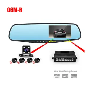 4.3 אינץ רכב Dvr מצלמת דאש עדשה כפולה מראה אחורית אוטומטי Dashcam מקליט במכונית וידאו מלא Hd 1080P דאש רכב מצלמה