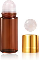 Flacon roll-on en verre ambré rechargeable de 50 ml avec applicateur à bille pour huiles essentielles, parfum