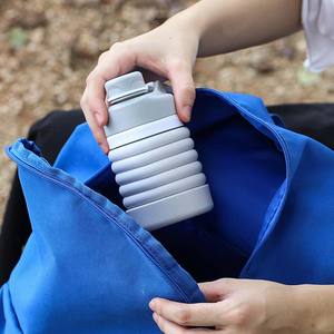 Bouteilles d'eau pliables en silicone anti-fuite, bouteille d'eau pliable pour le sport - Product Image 3