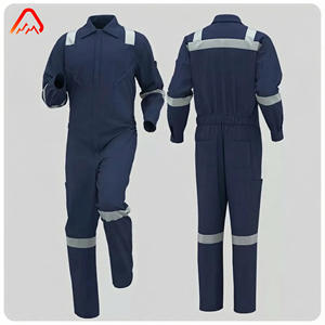Vêtements de travail de haute qualité 100% coton ignifuge résistant au feu Combinaison de pilote avec réflecteur - Product Image 2