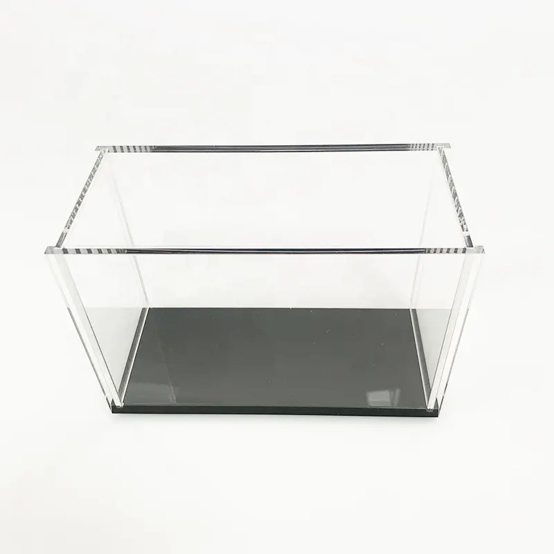 Scatola di esposizione trasparente personalizzata in acrilico per assemblare la vetrina in acrilico scatola di immagazzinaggio in acrilico