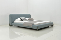 Lit King Size Moderne Italien à Vente Chaude, Tissu Entièrement Doux, Lits Capitonnés avec Rangement, Ensembles de Meubles de Chambre à Coucher pour Villa et Appartement