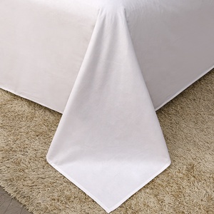 Chất Lượng Khách Sạn 100% Trắng Bông Nữ Hoàng Percale Tấm Set 200TC 40S Mềm Mại Dệt Được Trang Bị Bộ Đồ Giường Cho Đôi Vua Duy Nhất Thoáng Khí - Product Image 5