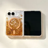 Casing Ponsel Magnetik Berkilau untuk DUO Fold 18, Penutup Pelindung Lipat Plastik Transparan