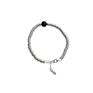 Pulsera Circular de Plata de Ley S925 con Ágata Negra para Mujer, Joyería de Moda - Product Image 5
