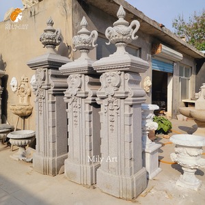 Pilastro della colonna del cancello dello zerbino di marmo di <span class=keywords><strong>pietra</strong></span> naturale all'aperto su misura - Product Image 1