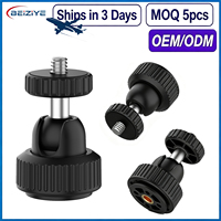 Support de caméra à filetage 1/4'' 360° °   Adaptateur de tête de trépied rotatif en métal avec vis 1/4'' pour accessoires de caméra d'action