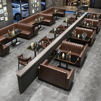 Fabrik-Großhandel Restaurant-Möbel Leder-Sitzgruppen Sofas Stühle Fast-Food-Restaurant Café Metallrahmen Tischsets