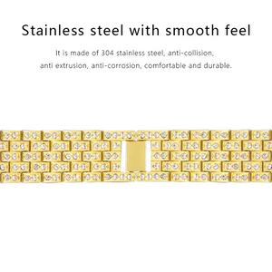 Correa de Reloj Inteligente de Acero Inoxidable con 5 Cuentas de Diamantes de Lujo al por Mayor para Reloj de 49 mm, 20 mm, 22 mm, Hebilla de Mariposa, Deportiva - Product Image 4