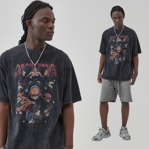 T-Shirt Unisex Personalizzata 100% Cotone 250GSM, Stampa Vintage <span class=keywords><strong>Anime</strong></span>, Manica Corta, Traspirante, Vestibilità Comoda - Product Image 2