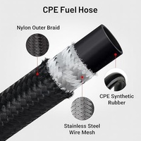 Tuyau de Carburant Modifié AN8 Haute Performance en Acier Inoxydable Tressé CPE avec Gaine Extérieure en Nylon Noir Résistant à la Chaleur pour Véhicules