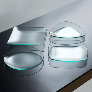 Peralatan Makan Kaca Kristal Jernih, Piring Kaca Minimalis, Piring Sajian Salad Buah - Product Image 1