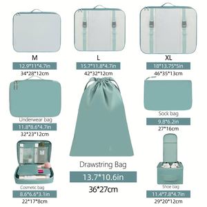 8Pcs Packing Travel Cubes for Suitcase Luggage Organizers with <b>Drawstring</b> <b>Bags</b> <b>Waterproof</b> Shoe Storage <b>Bag</b> - Product Image 2