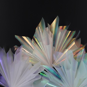 Papier d'emballage en cellophane irisé brillant, 50x70cm/pièce, 10 pièces/lot, papier d'emballage en plastique imperméable pour fleurs, pour fleuriste - Product Image 1