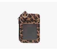 Porte-cartes à fermeture éclair imprimé léopard, multifonctionnel, en cuir PU, porte-monnaie, pochette, design personnalisé, porte-cartes d'identité et de crédit, vente chaude
