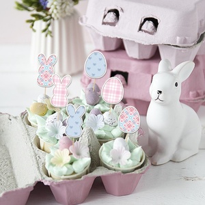 ของตกแต่งเค้ก DAMA รูปไข่กระดาษและกระต่ายน้อยสำหรับเทศกาลอีสเตอร์ 9 ชิ้น ไข่หลากสีสันสำหรับตกแต่งเค้กในวันอีสเตอร์ - Product Image 2