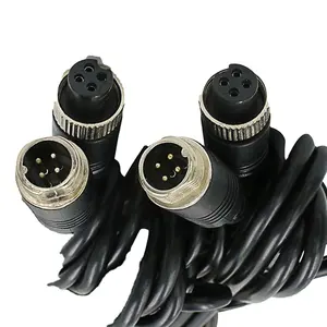 M12 M8 Electrical Wire Panel Mount Connector Led Power Cable Waterproof M12 Connectors Ip67 Male Female 2 3 4 Pin Customized