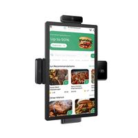 Terminal de Pago Autoservicio de 21.5 Pulgadas con Soporte de Pared, Escáner Automático de Códigos QR, Kiosco de Pedidos Autoservicio para Restaurantes, Cafeterías, Hoteles