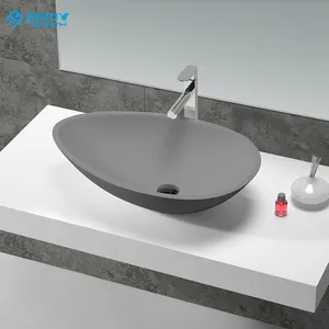 2020 del nuovo grigio lavandino del bagno con nessun foro rubinetto sopra il contro bacino per design moderno