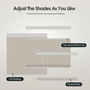 Persianas Celulares Manuales TDBU, Operación de Arriba Hacia Abajo y de Abajo Hacia Arriba, Sin Cables, Modernas, Flexibles, Control de Luz y Privacidad - Product Image 5