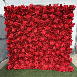 L'alta qualità 3D ha arrotolato il pannello delle rose di Rayon la parete verde del sistema della foresta lo sfondo floreale della parete per il matrimonio & la decorazione di natale - Product Image 5