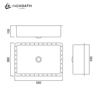 Lavabo de salle de bain de qualité, à poser sur la machine à laver, rectangulaire, doré, design artistique