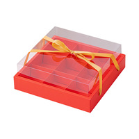 Boîte à dessert en carton de bonne qualité, 9 trous, couvercle transparent, boîte à mousse portable avec poignée pour fête, mariage