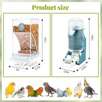 Distributeur d'eau pour oiseaux manuel et automatique, écologique, moderne, solide, en plastique, étanche IPX5, forme carrée, vente en gros