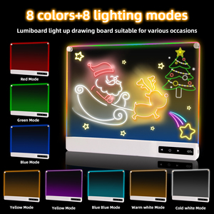 Tableau effaçable lumineux en acrylique avec support et stylo, décoration intérieure pour chambre, magasin, restaurant, tableau de dessin LED pour enfants - Product Image 4