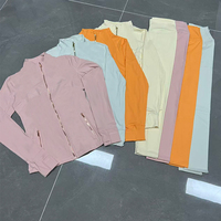 Ensemble de veste de yoga avec logo, 40 couleurs, veste à manches longues de haute qualité, coupe ajustée, ensemble de veste de sport et de leggings de yoga