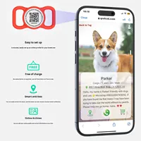 Collier intelligent anti-perte pour chien avec étiquette personnalisée en silicone étanche à code QR, impression invisible douce, motif uni