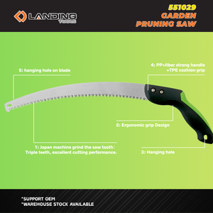 Sierra de Podar Manual de 13 Pulgadas con Hoja Curva de Acero con Alto Contenido de Carbono, 7 TPI, Ligera, para Podar Árboles y Recortar Ramas, Herramienta de Jardín 551030 - Product Image 3