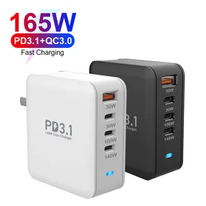 מפעל usb c מטען קיר 140w 100w 4 יציאה pps pd 3.1 gan מטען שולחן עבודה מהיר לנו eu uk או מתאם חשמל מתקפל עבור macbook